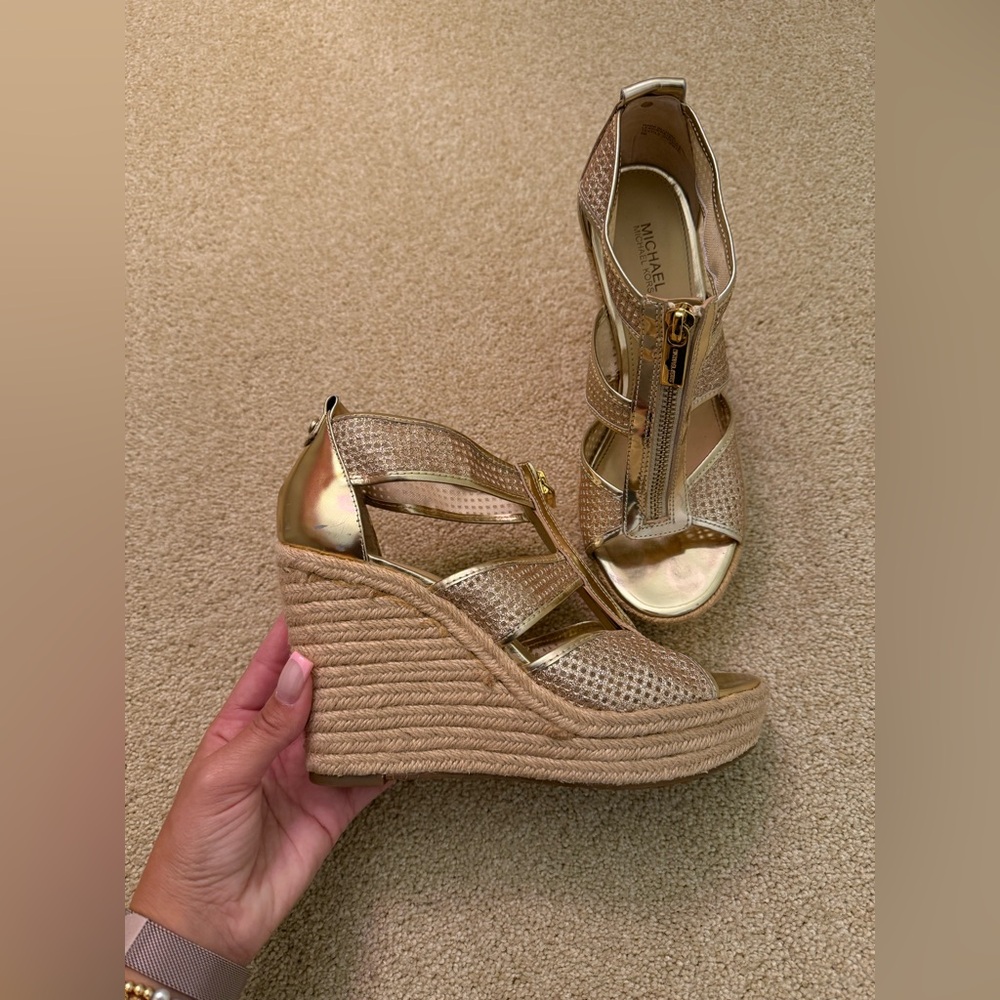 Michael Kors Metallic Gold Wedges